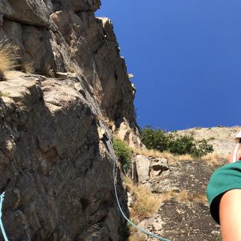 un 7a fissure à Montselgues avec Fanny